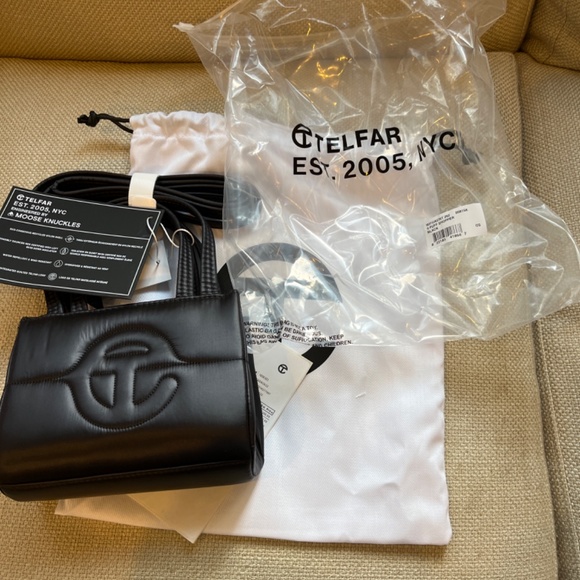 Brand New, Sold Out, Telfar X Moose Knuckles Small Black Puff Shopper - Picture 5 of 6